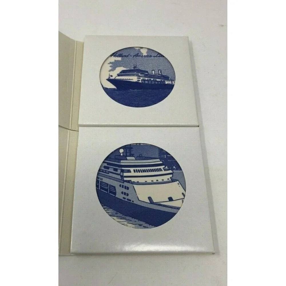 Two Holland‎ America Cruise Lines Ship Coaster Rotterdam Amsterdam and Zaandam